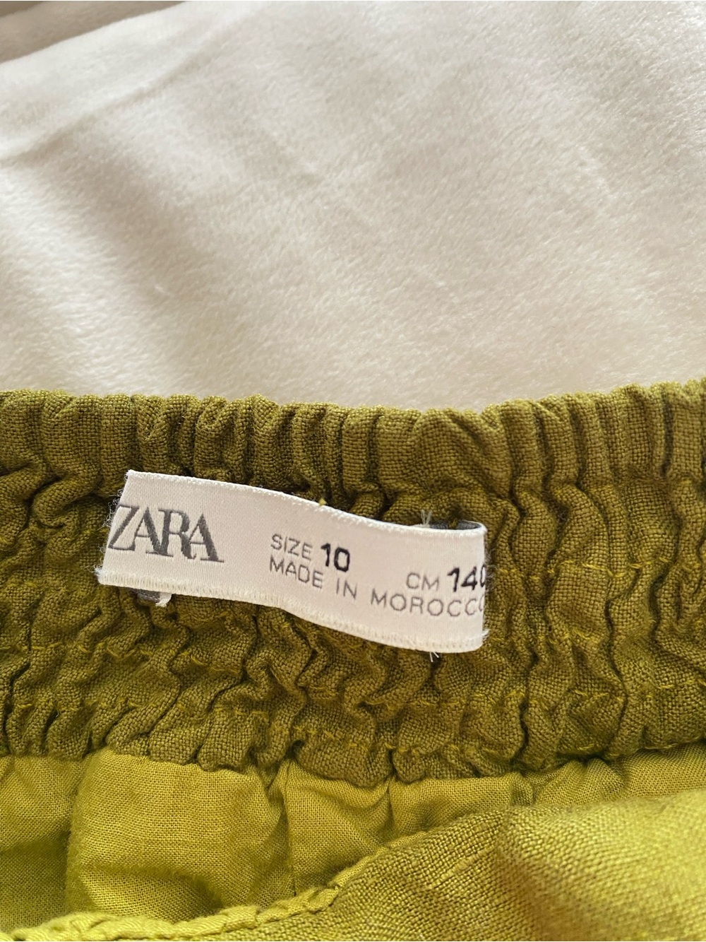 ZARA NWT Olive Linen Drawstring Skort for Girls - Picture 5 of 7